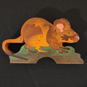 Wooden Animal Mouse Puzzle